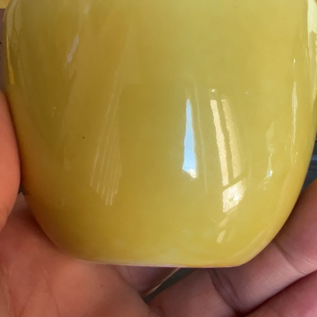 尼***窗陶瓷米黄釉缸形杯子