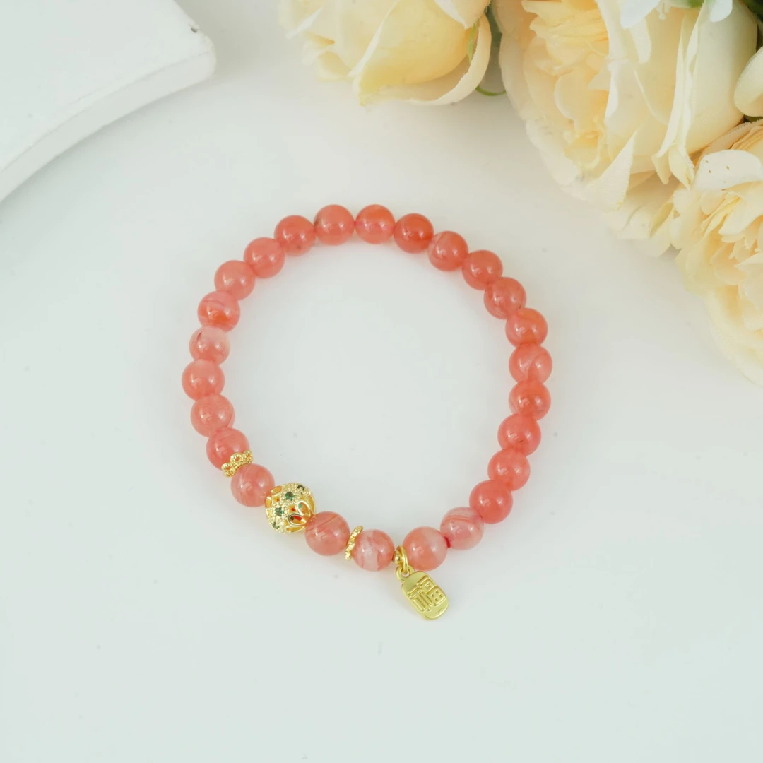 【小北好物】南红DIY单圈手串约6.5mm+【多样性发一件】QH258X64