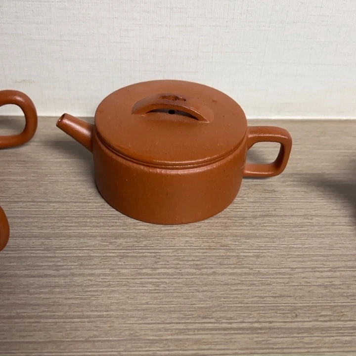 紫砂茶壶微瑕朱泥汉瓦105cc