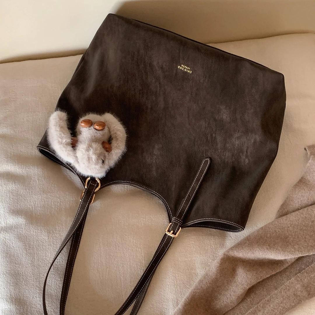 南风Chio2nd 托特包包女士复古咖色通勤大容量手提单肩包