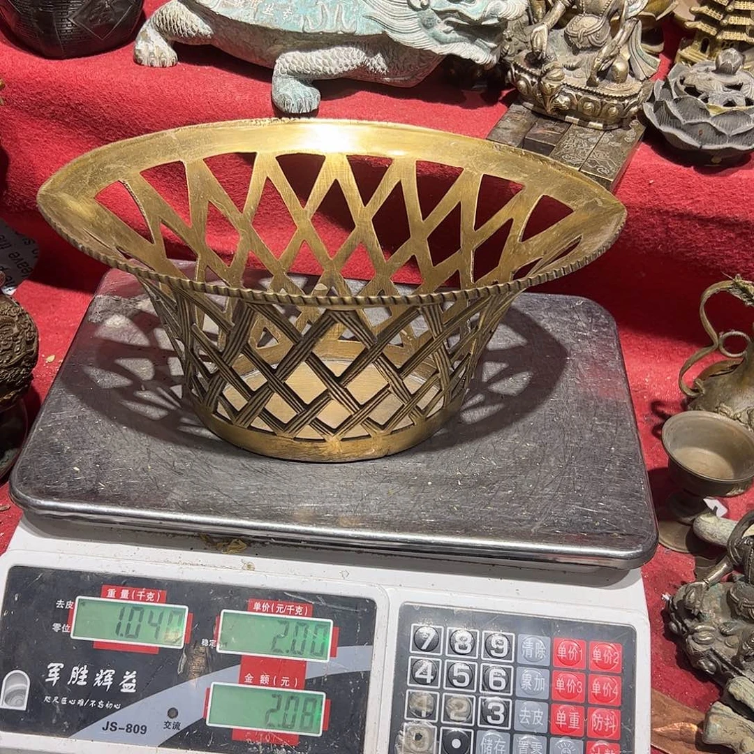 知****运微瑕疵黄铜摆件工艺品