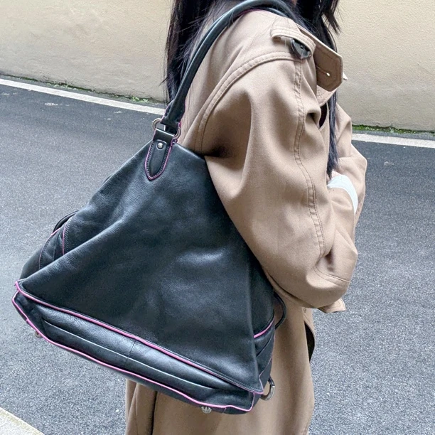 95新 LOEWE/罗意威 时尚拼色单肩手提包