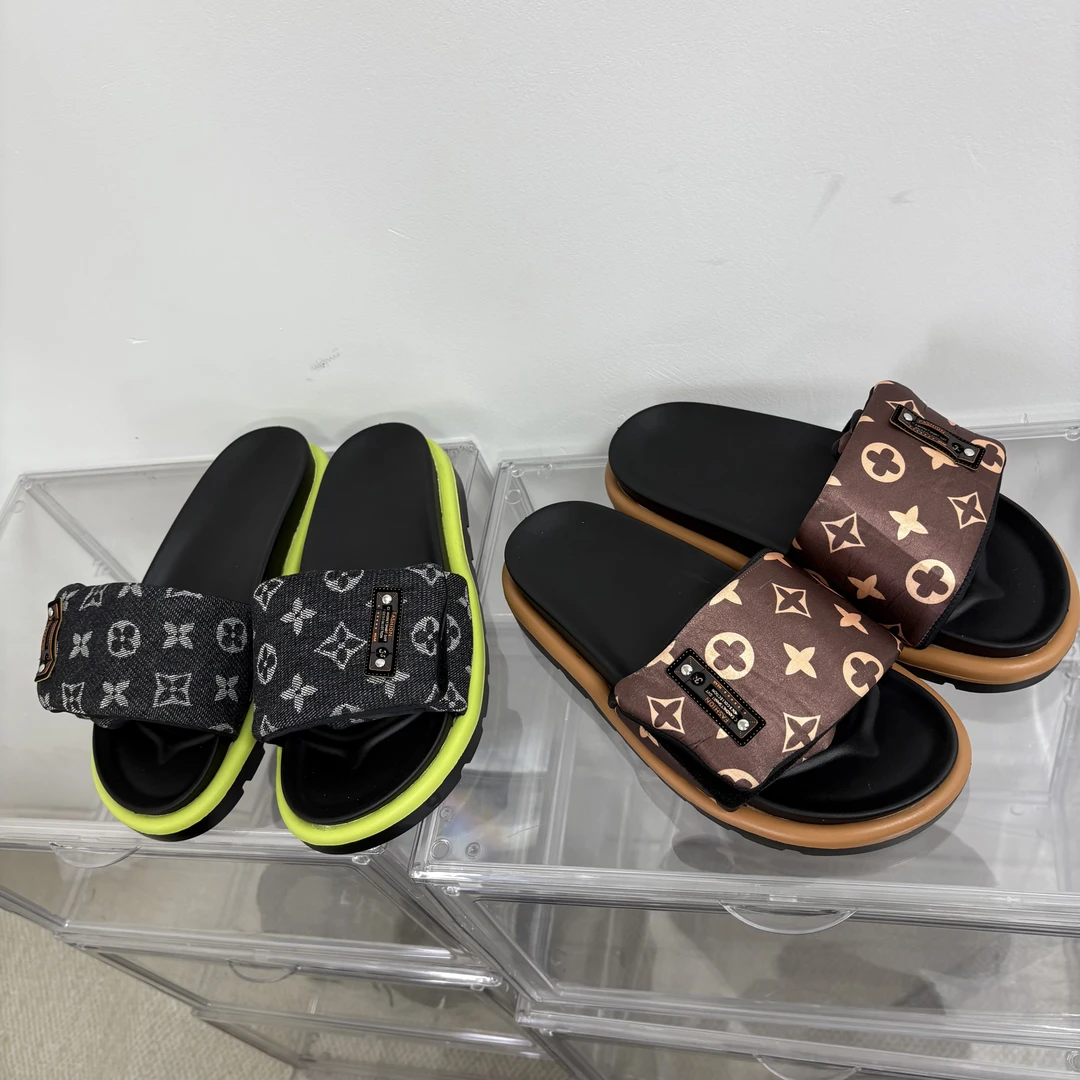 潮流印花魔术贴一字拖鞋女2025新款外穿百搭时尚凉拖鞋