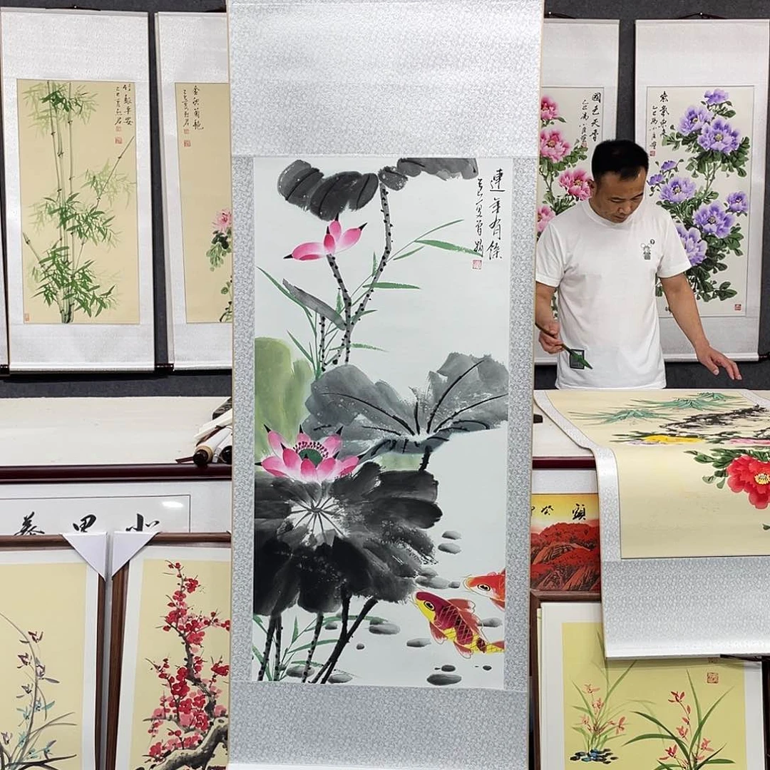 国画手绘手写作品