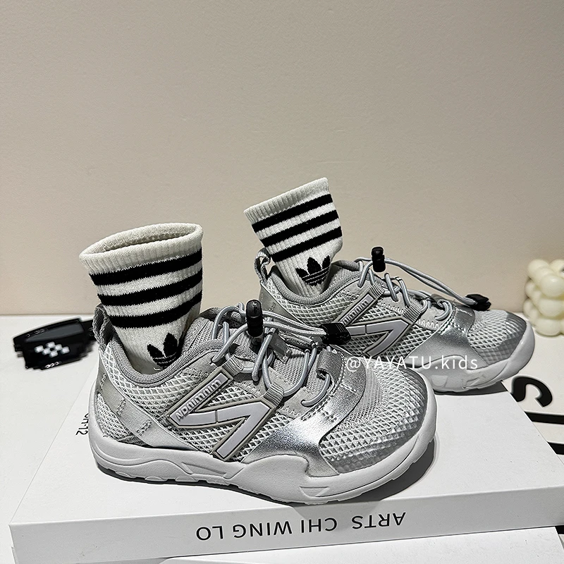 ABC女童单网透气运动鞋2025夏季新款儿童鞋子男童软底防滑跑步鞋