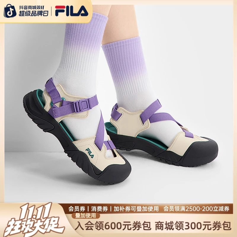Fila/斐乐【增高奶霜】夏季潮鞋时尚勃肯鞋百搭防滑凉鞋F12W522406F