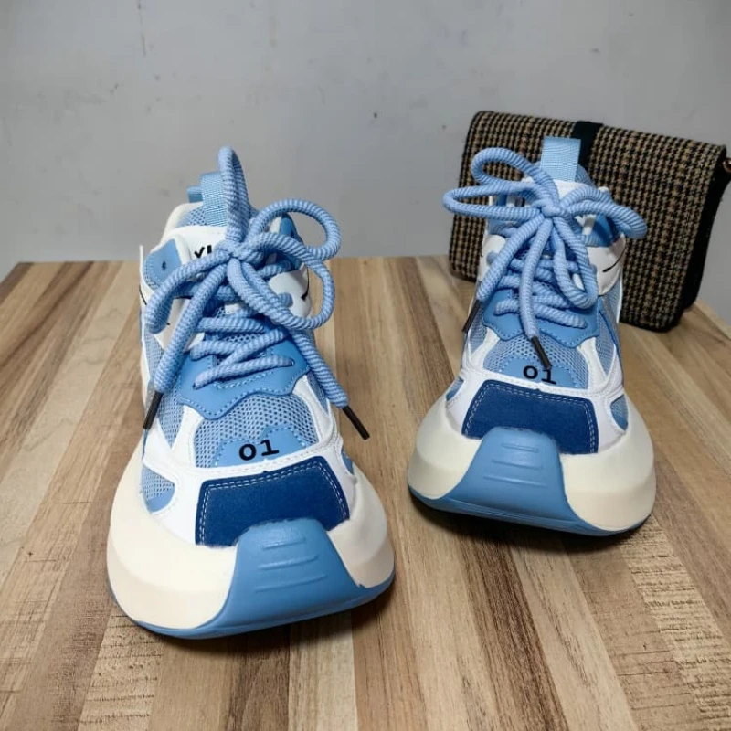 2025老爹鞋网面女鞋百搭低帮鞋运动鞋时尚潮流蓝色休闲鞋夏季鞋子