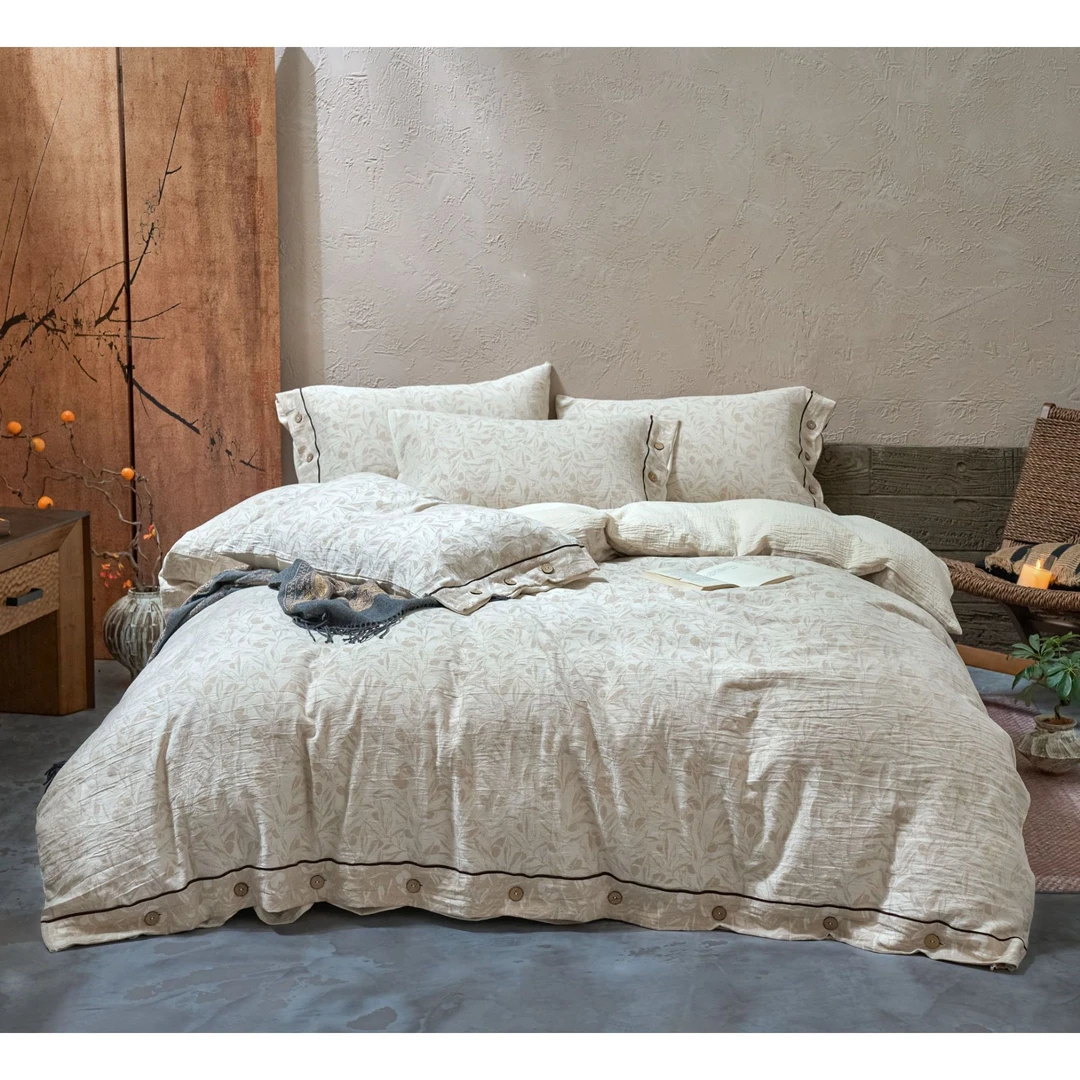 【专柜清仓】高端超柔加密提花棉麻纯棉四件套-赫素