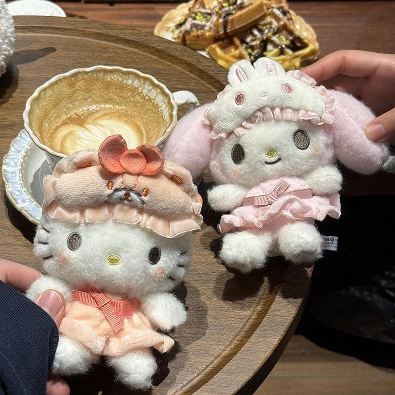 可爱睡衣眼罩系列美乐蒂毛绒挂件卡通Kitty猫书包挂饰钥匙扣礼物m