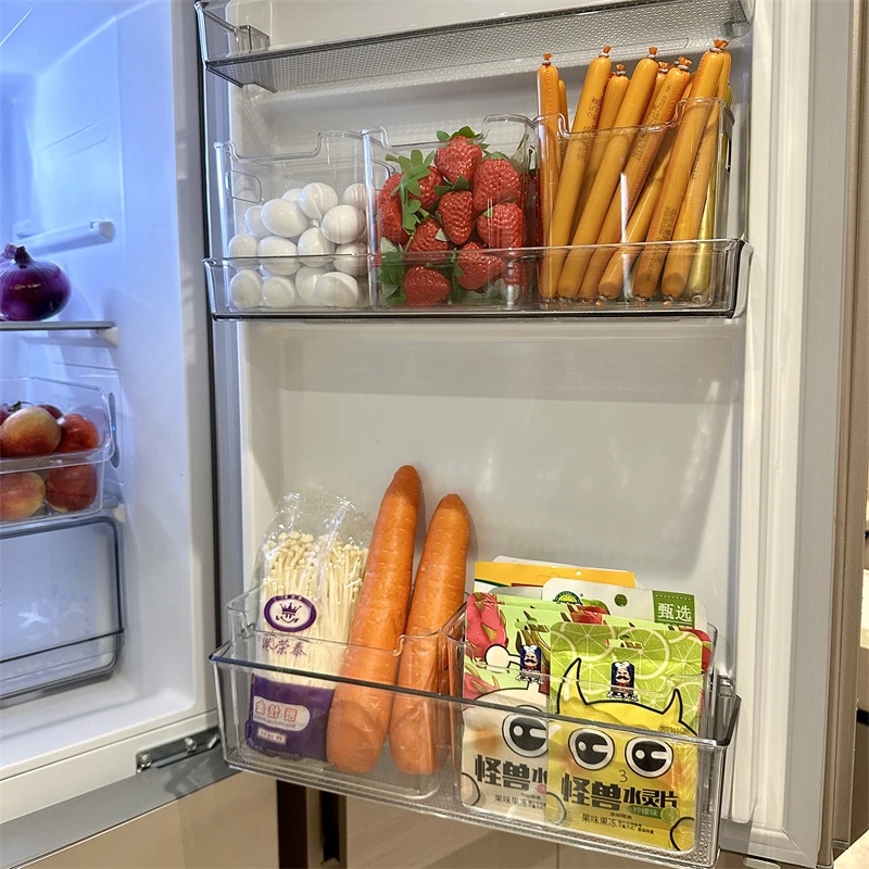 冰箱侧门收纳盒分装分类整理储物鸡蛋食品置物架透明保鲜食品级