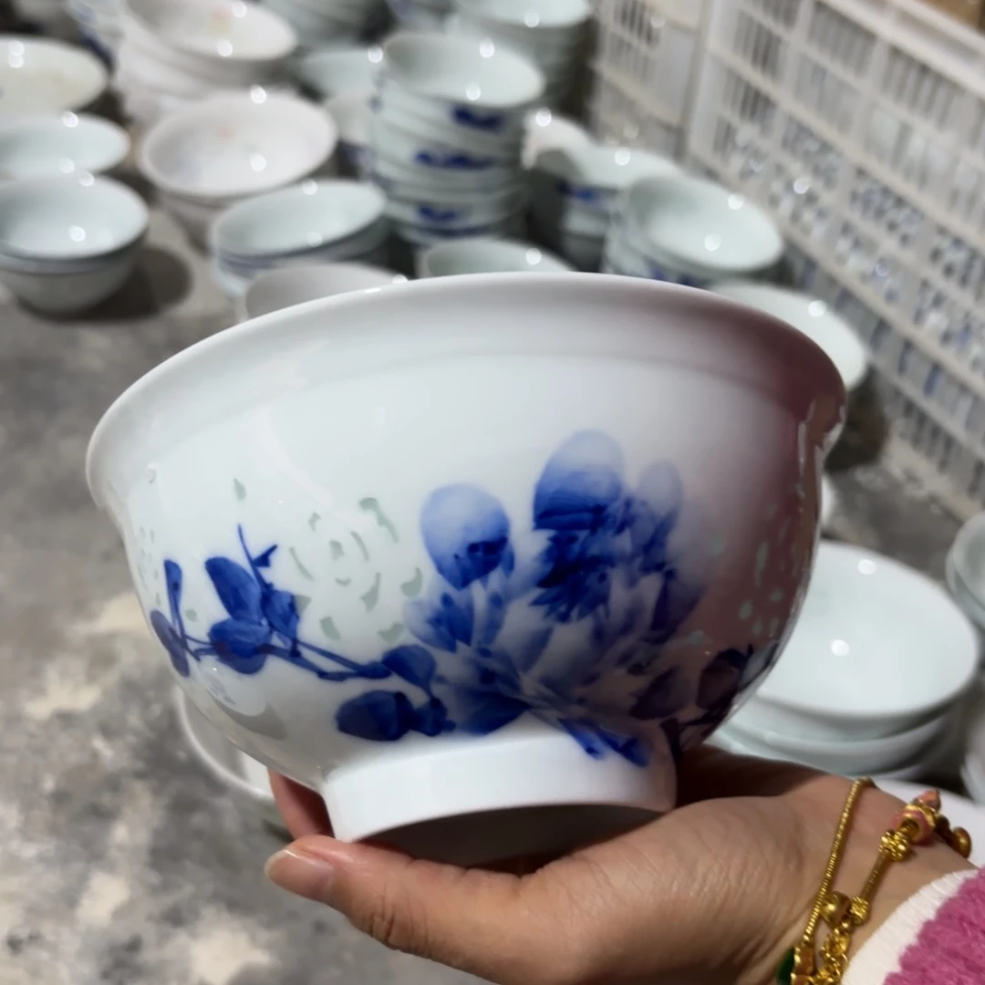 玉瓷景德镇陶瓷面碗2个微瑕