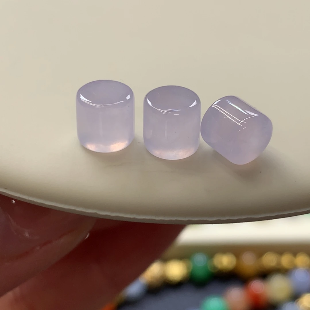 定制翡翠未镶嵌 毛货抛光定制 冰粉桶珠 单颗价多样性发其一