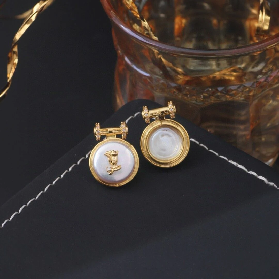 铜合金耳饰 《货号8179》宫廷圆形玫瑰花耳钉