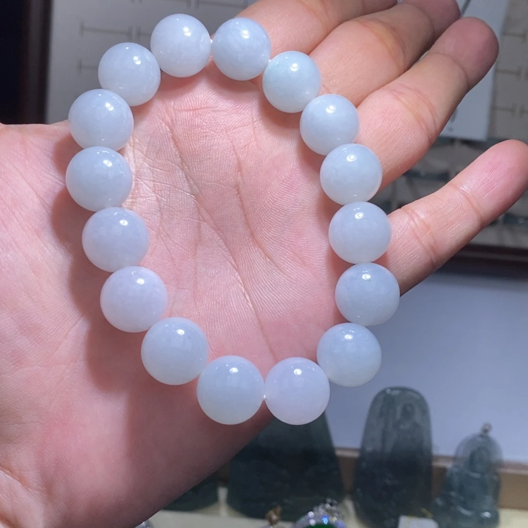 翡翠未镶嵌手链白月光手串
