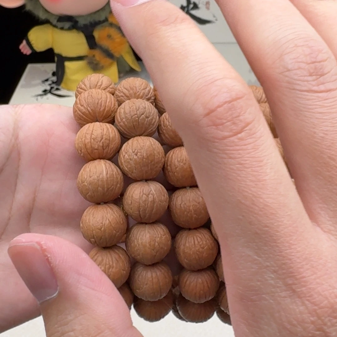 猴头核桃手串猴头原皮凤羽