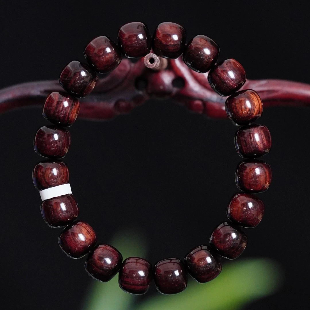 海南黄花梨老紫油梨小规格手串女士男士佩戴 盘玩带热科院证书