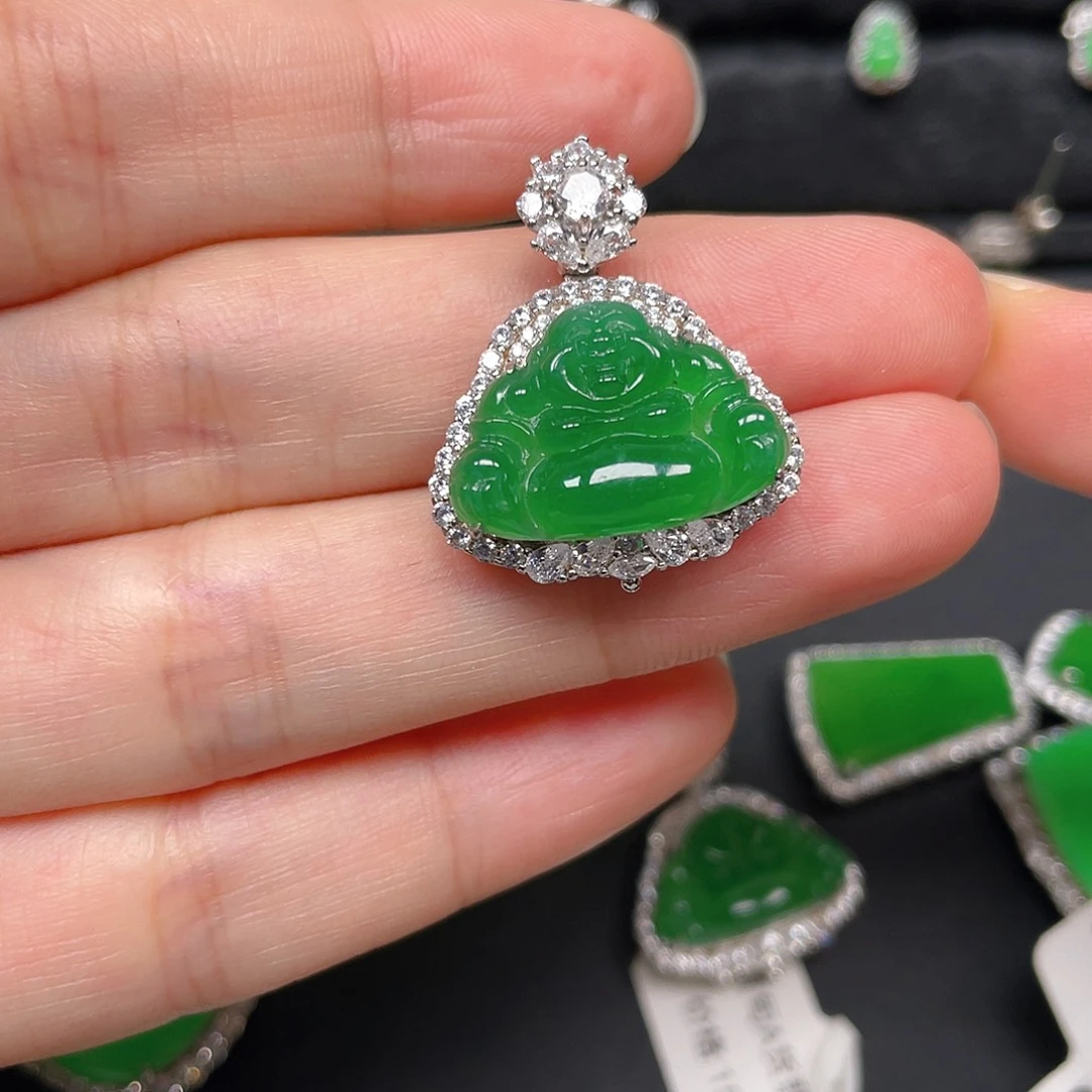 翡翠银S925镶嵌吊坠(不含链)泡*吊坠