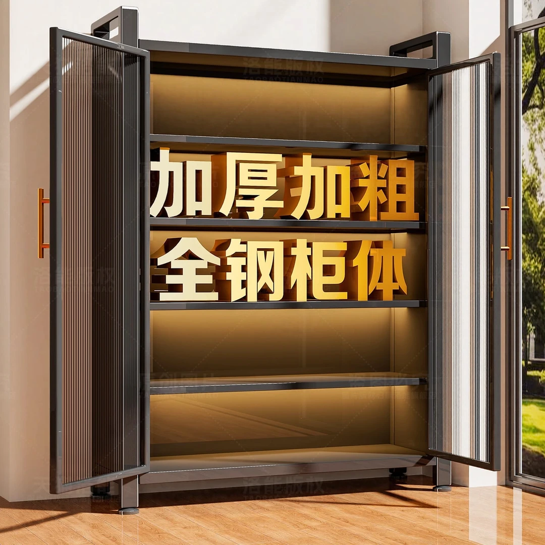 厨房置物架家用收纳柜储物柜落地一体靠墙橱柜多功能微波炉碗柜子