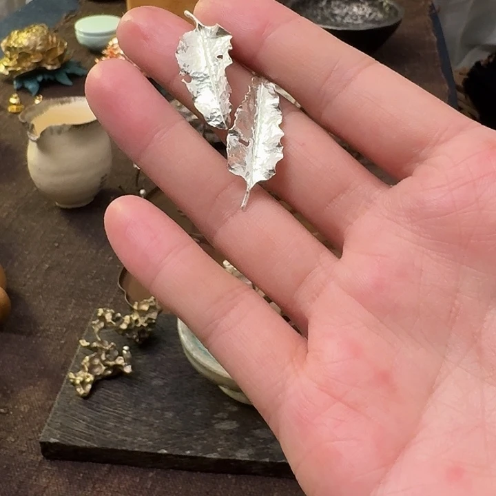 纯银材质纯手工银叶子