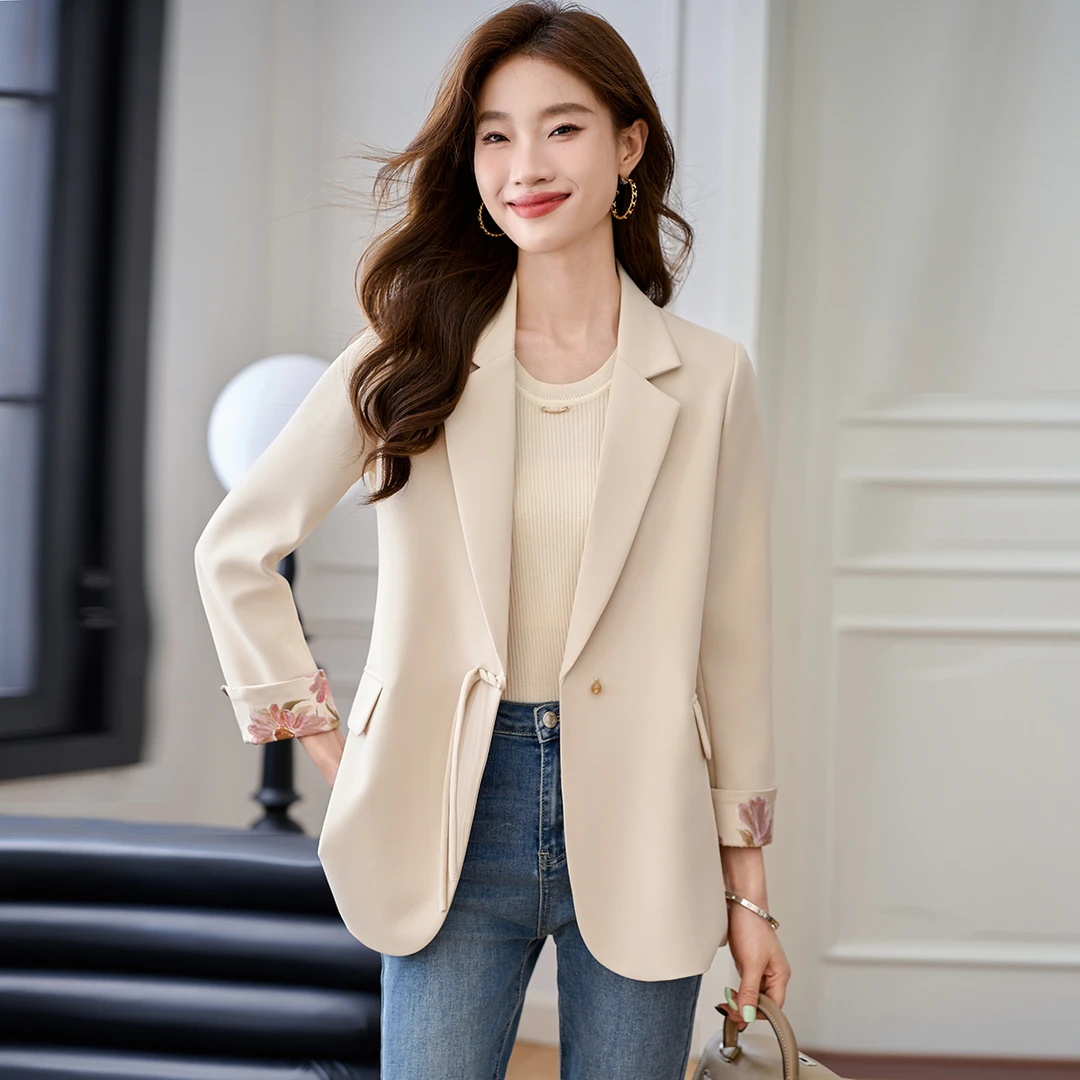 新中式小西装外套女2025春装气质女神范国风禅意休闲西服