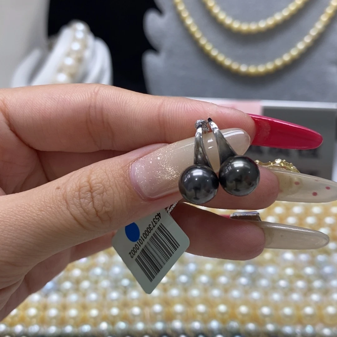 海水珍珠耳饰银S925镶嵌