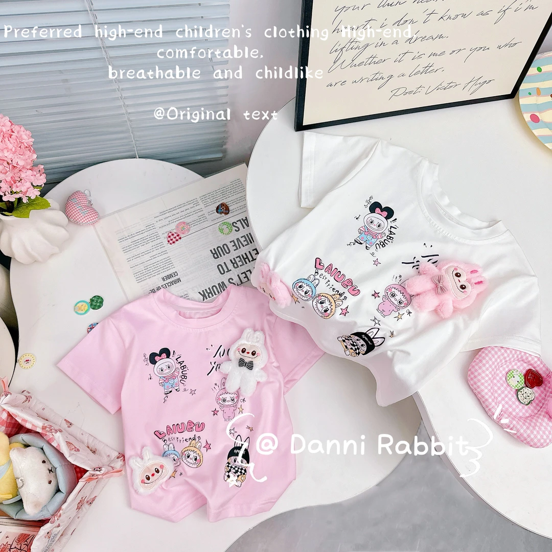 「Dannirabbit」【人气单品】爆款卡通可爱立体小兔儿童短袖【G-6572】