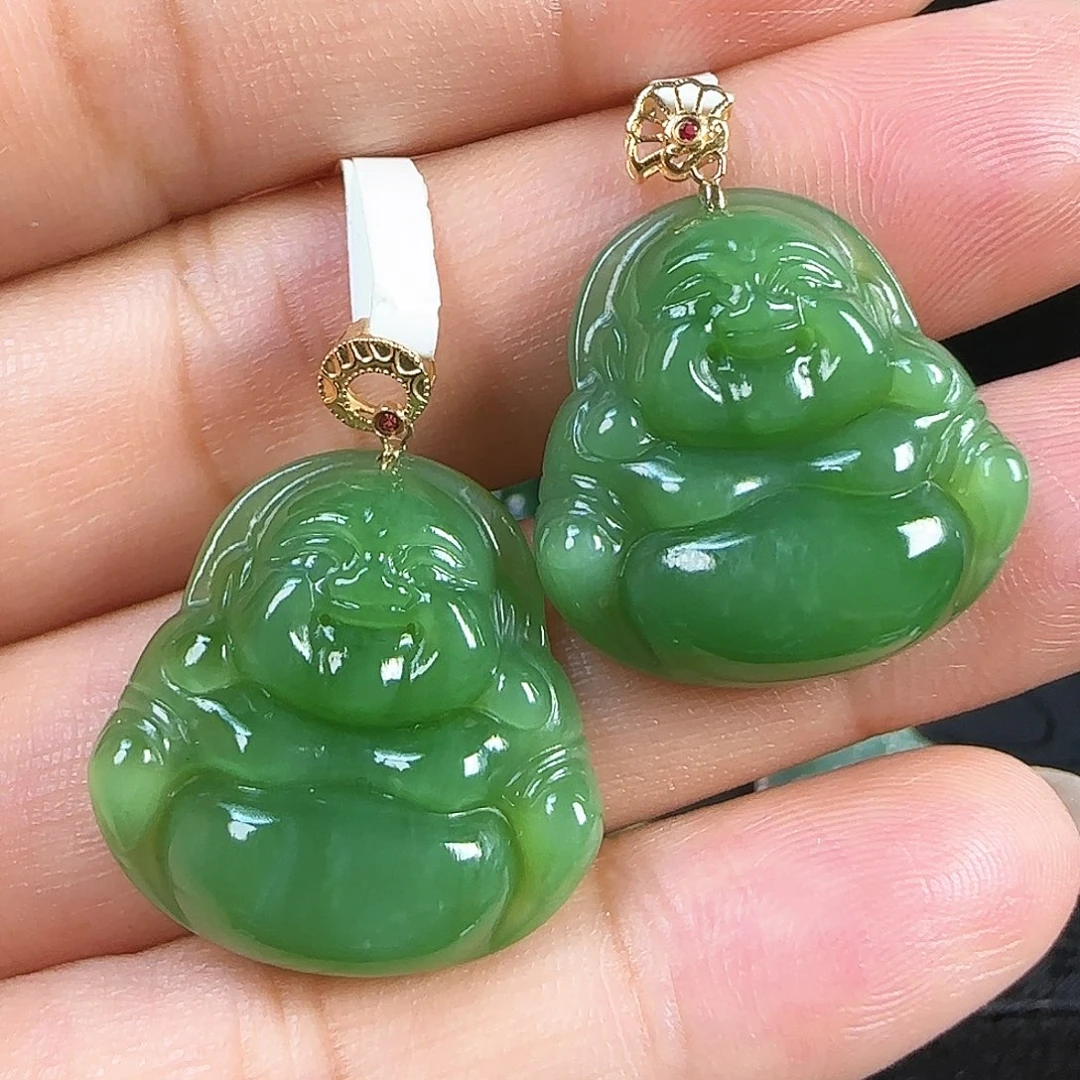和田玉（碧玉）18K金镶嵌颈饰多样性发1️⃣