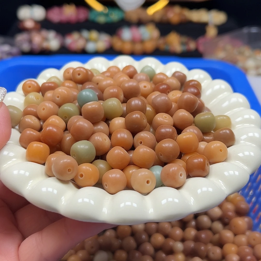 菩提根/象牙果手串卡11老料奶咖桶150颗