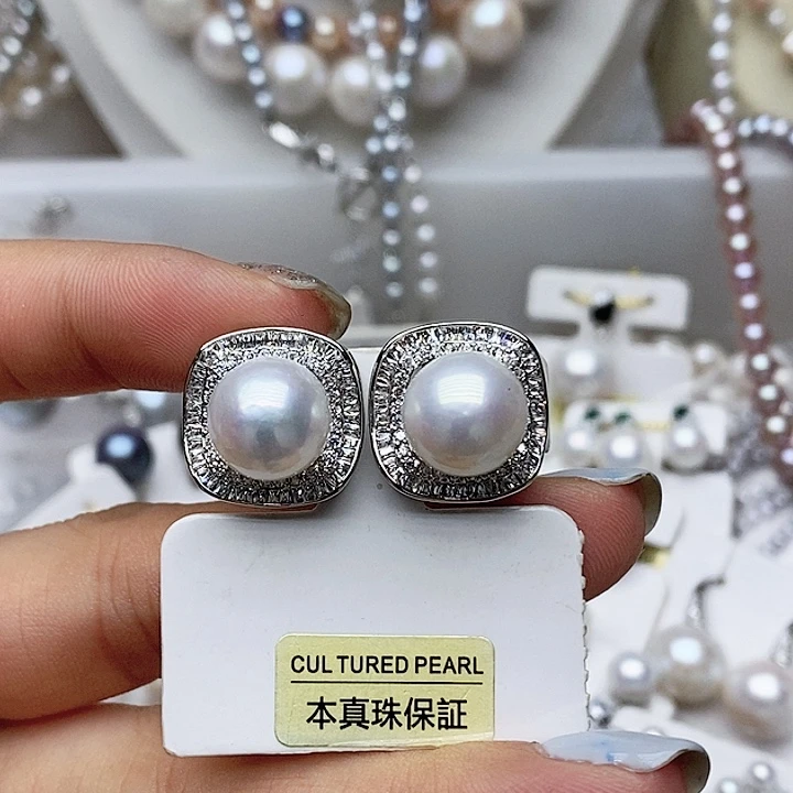 未镶嵌耳钉淡水珍珠