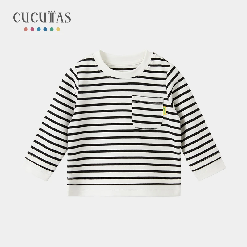 Cucutas童装秋季男童女童儿童宝宝内搭条纹长袖圆领T恤CY25AUW589