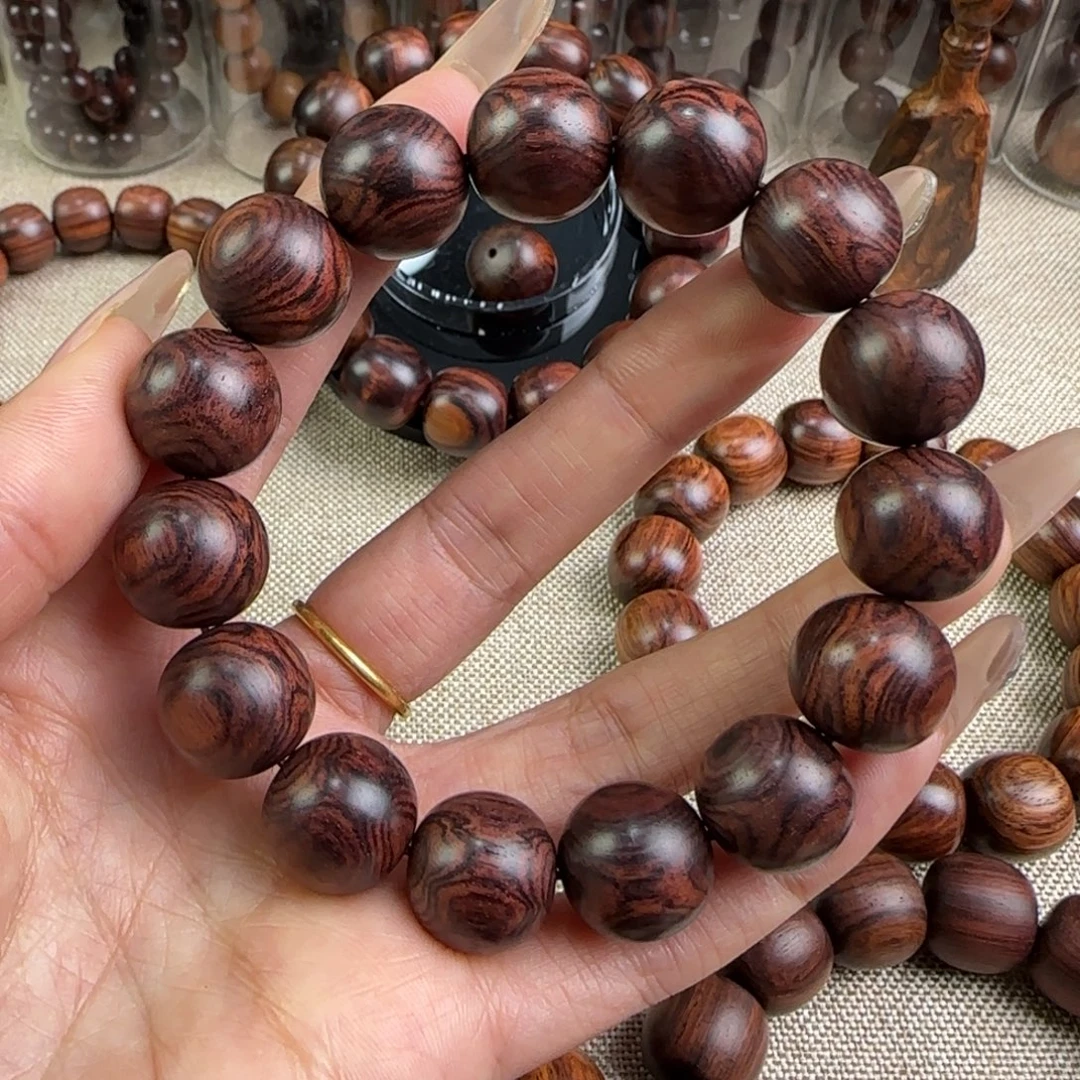 黄花梨/降香黄檀手串/手链紫油梨对眼鬼脸