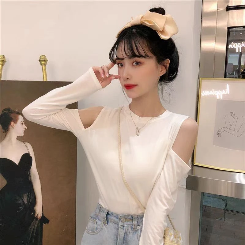 叙旧姑嫂推荐 百搭露肩T恤840特特