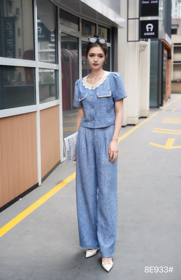 【精选】YANGSHANG 法式休闲套装复古碎花西部牛仔初恋风YCE933