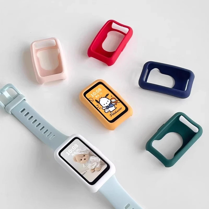 适用华为手环9/8保护套纯色硅胶软壳华为擎云HA580半包壳防刮