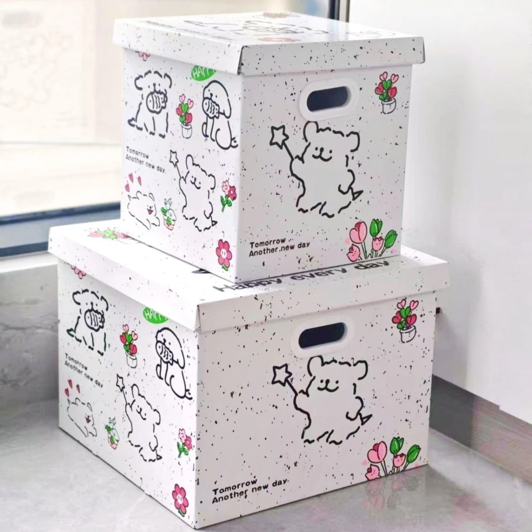 线条小狗礼盒空盒子包装盒生日零食纸箱礼物可爱收纳盒大号礼品盒