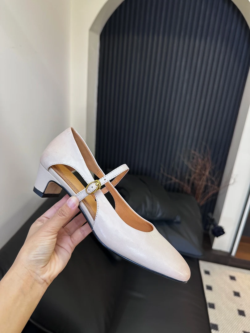 ZHZG｜包跟一字带方头中空透气头层牛皮百搭浅口玛丽珍凉鞋女