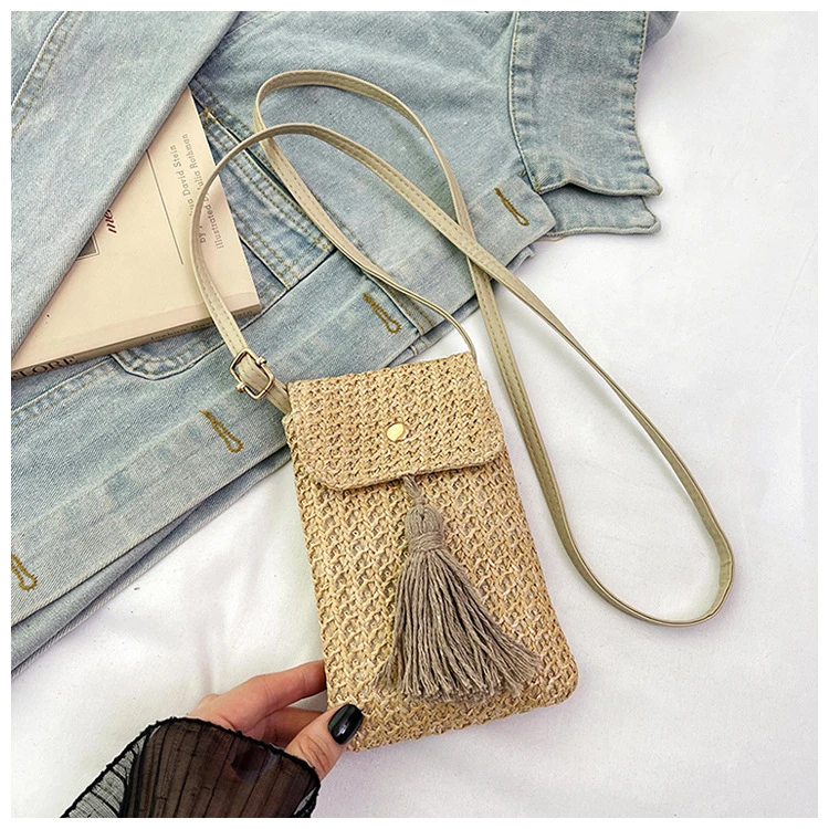 草编包女夏季新款风小众编织斜挎包时尚百搭手机单肩韩版小清
