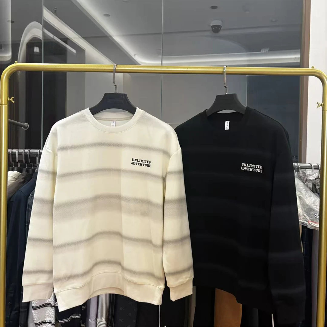 时尚渐变色！空气棉！秋冬新款男士上衣休闲圆领宽松百搭长袖卫衣