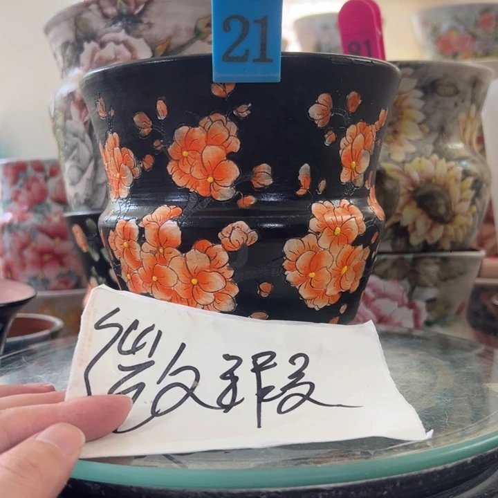 景德镇手绘花盆满38包邮偏远地区除外