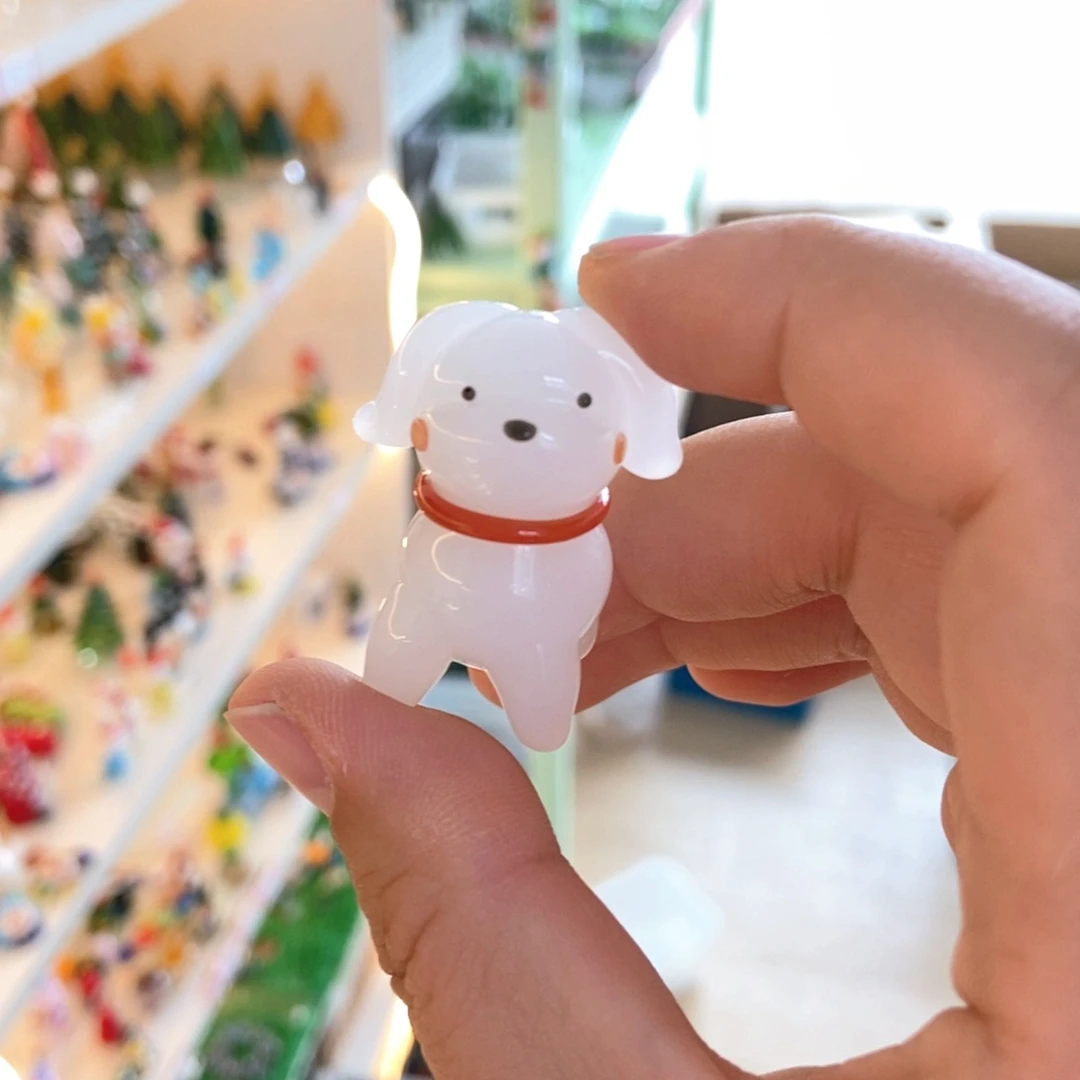 琉璃手工艺品小白狗