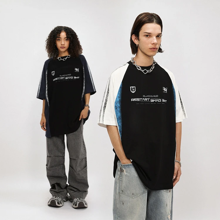 240g美式潮牌动漫字母短袖T恤男夏季设计感百搭宽松重磅棉纯半袖