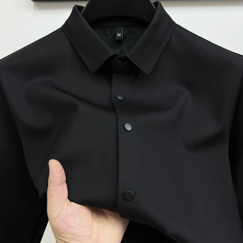 Zero Degree North高档纯色长袖衬衫男士冬季加绒加厚保暖衬衣