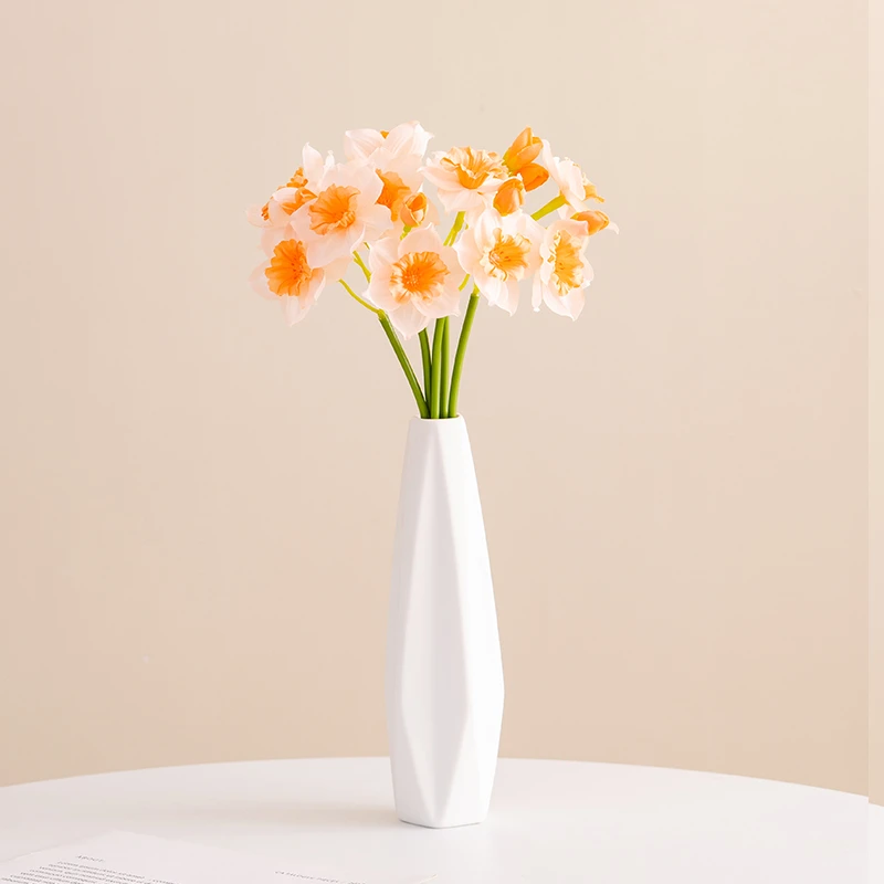 宿雨仿真花绢花假花干花花束水仙花套餐客厅插花摆件装饰餐桌书房