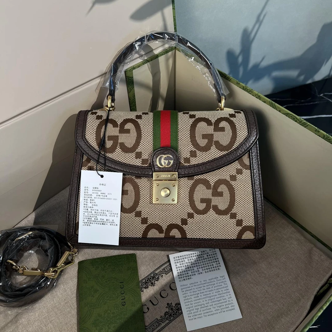 99新 GUCCI/古驰 古驰 大花手提op斜挎包037-6003 5530