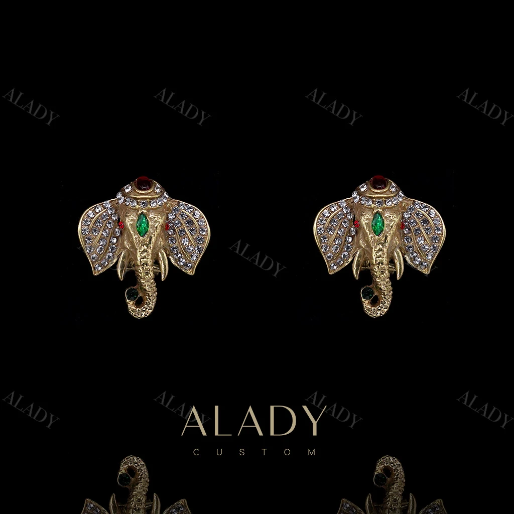 合金合成锆石耳饰 【心之所象】做旧钻彩镶嵌时尚蛇骨链气质耳钉