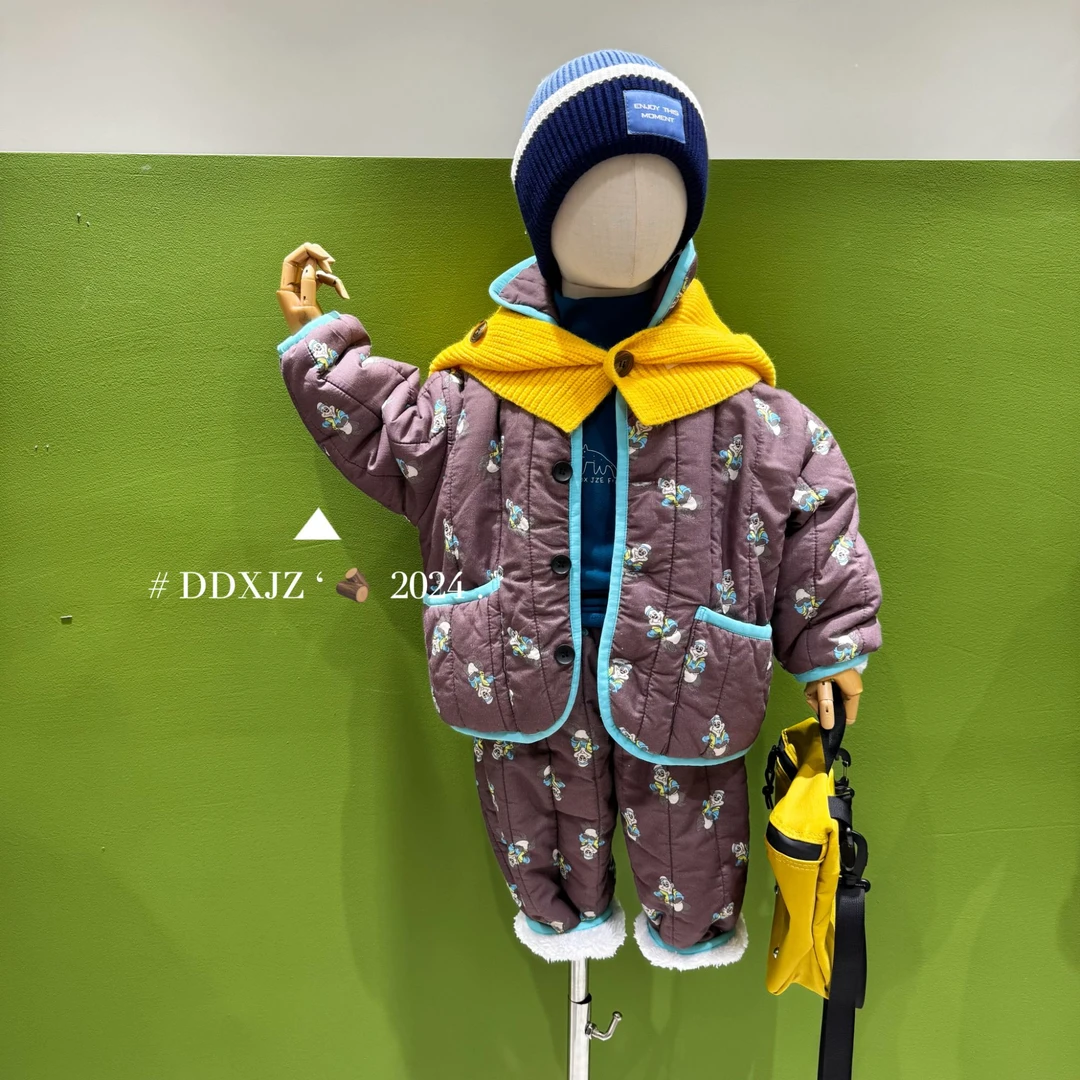 【卡通小印花】滚滚家原创儿童冬季加绒加厚羊羔绒家居服 JJF011