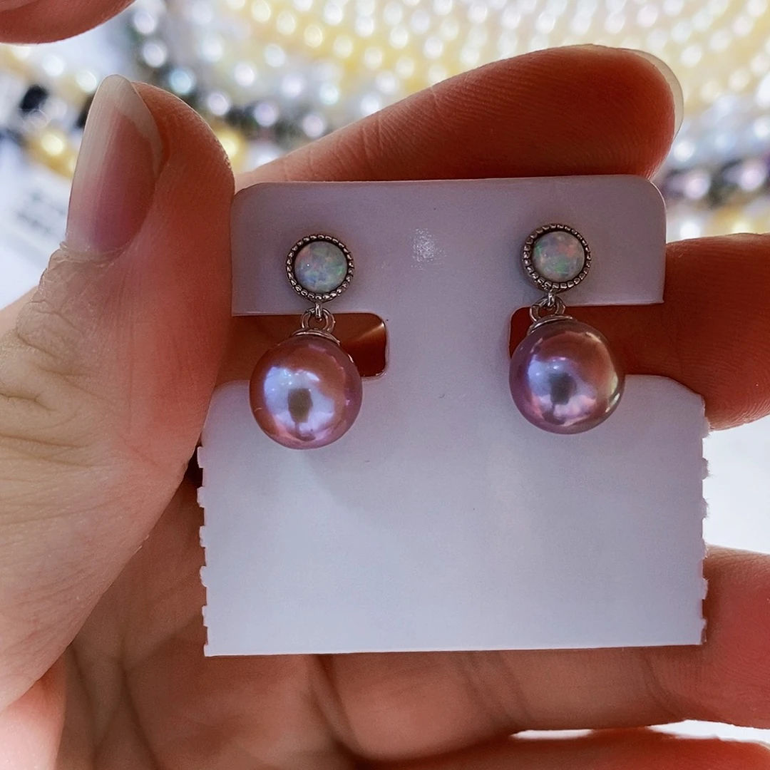 银S925镶嵌淡水珍珠特价耳饰