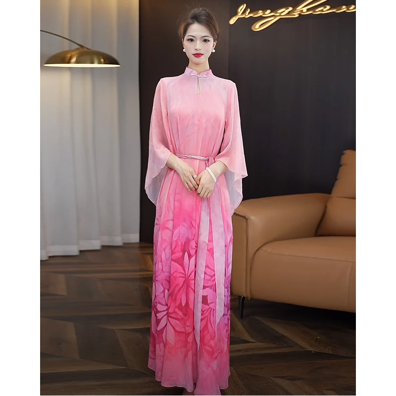 国风连衣裙2025夏季新款气质高级感新中式大摆长裙高级感时尚裙子