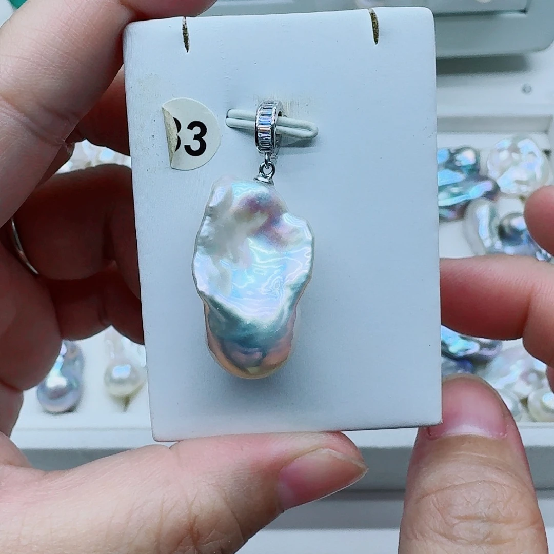 颈饰银S925镶嵌淡水珍珠