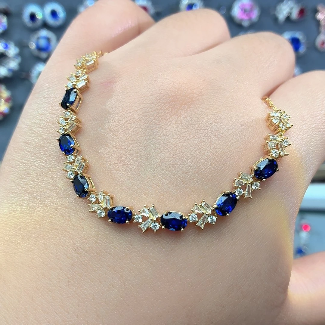 925银培育皇家蓝色宝石